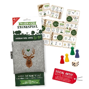 The set table with hunting lodge character von AKAH To Go\" beer mat game 77840000