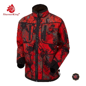 Softshell jackets for hunting and outdoor use von AKAH SHOOTERKING reversible softshell jacket Forest Mist red 81185004