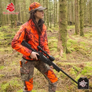 SHOOTERKING Softshell Jacket Ladies Mossy Blaze Orange Camo