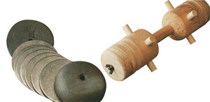 Iron discs for retrieving buck