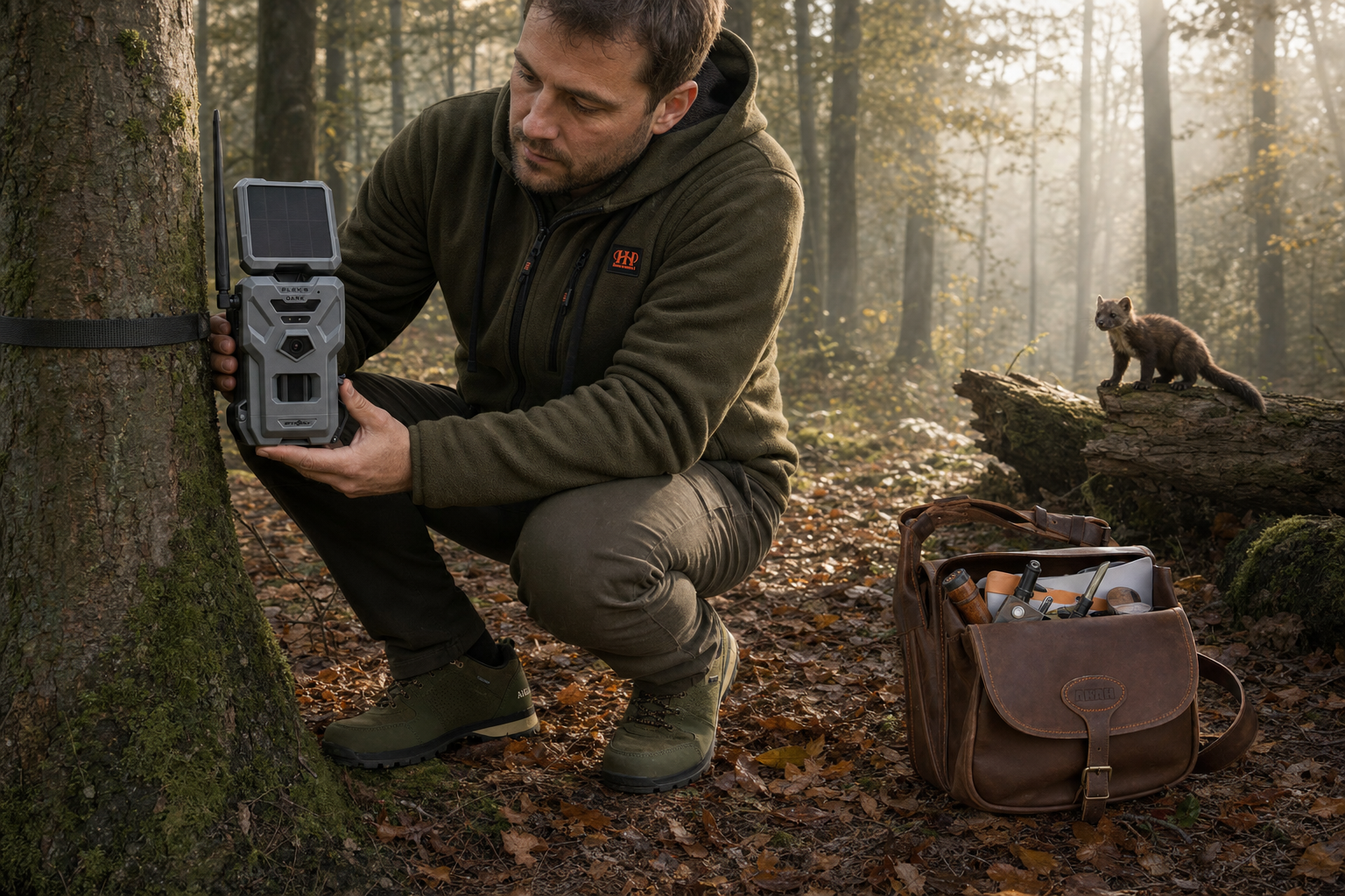Camera test at the autumn forest edge