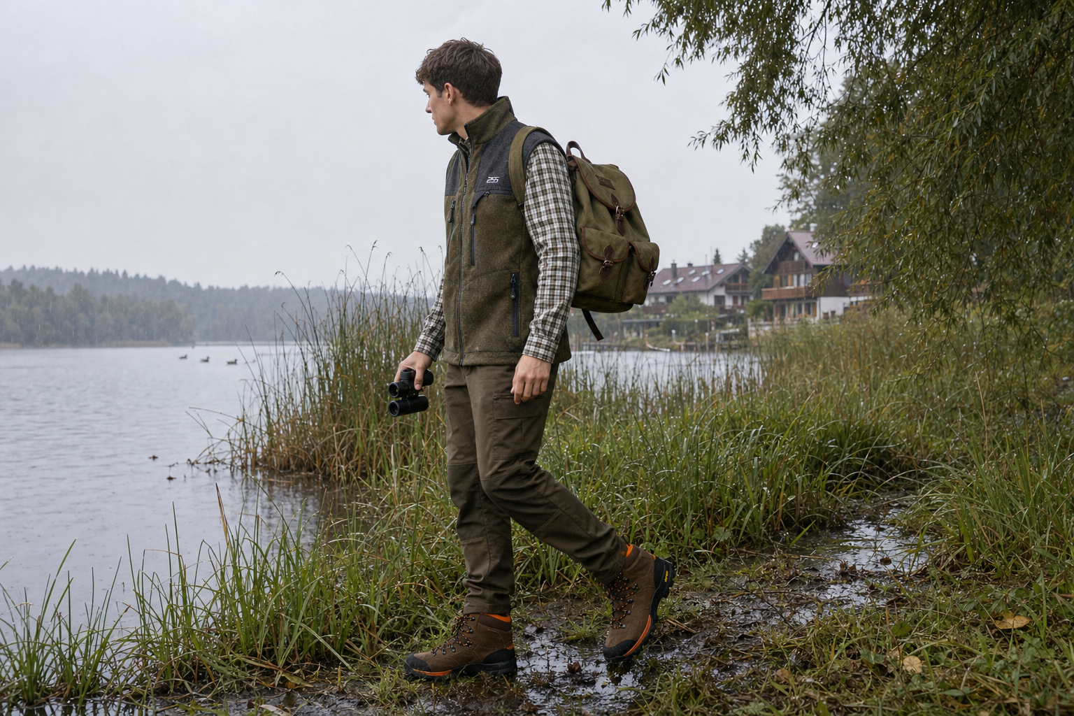 Stalking Along the Rainy Shore