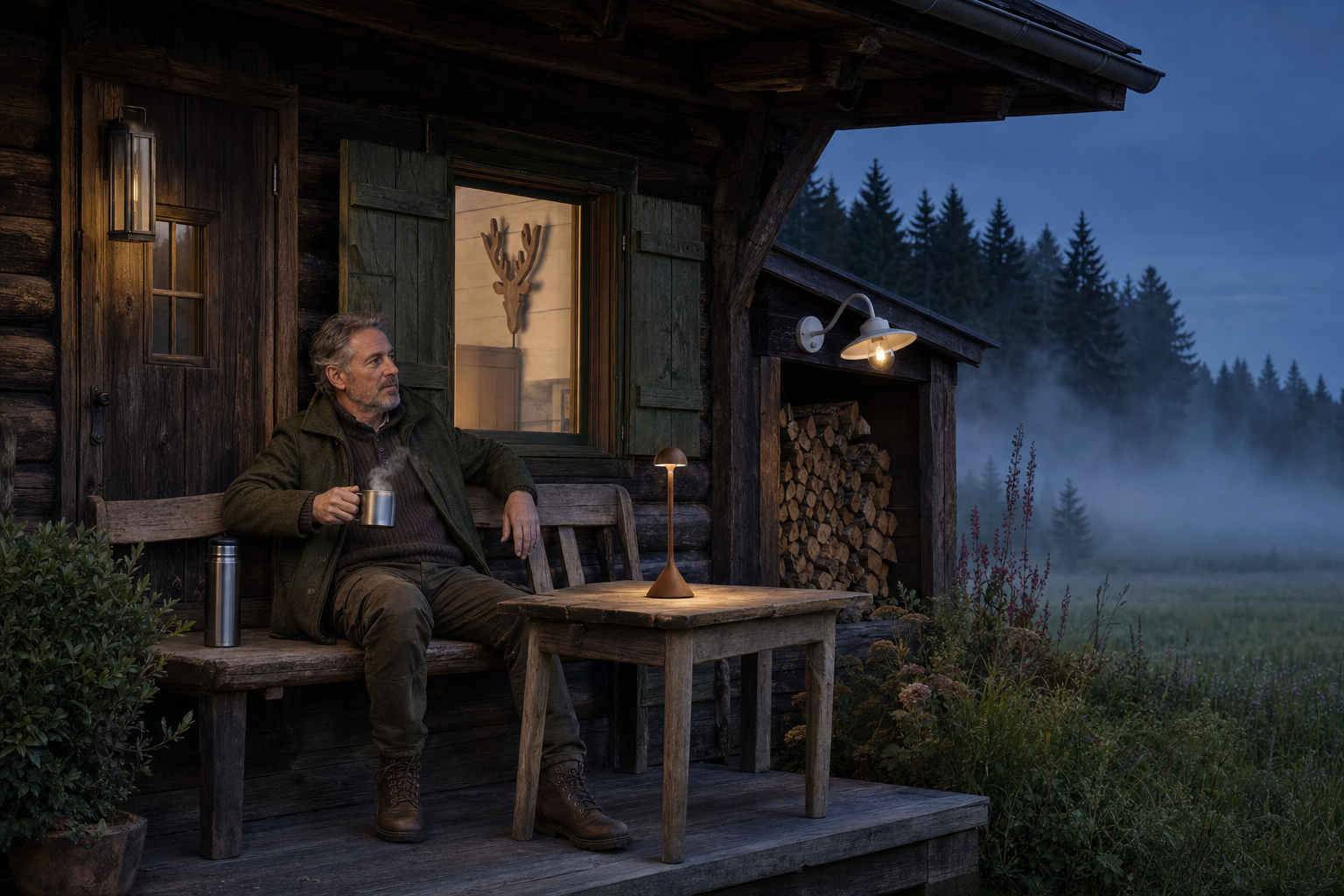 Bench by the Hunting Lodge, Blue Hour